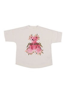 PALM ANGELS KIDS PA PUNK BEAR OVER TSHIRT S/S OFF WHITE -