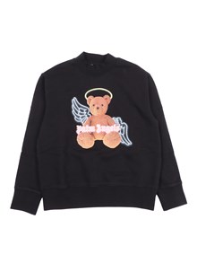 PALM ANGELS KIDS PA BEAR ANGEL CREWNECK BLACK - BROWN
