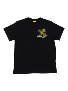 OFF WHITE KIDS ARROW SPRAY TEE S/S BLACK - YELLOW
