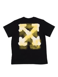 OFF WHITE KIDS ARROW SPRAY TEE S/S BLACK - YELLOW
