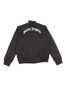 PALM ANGELS KIDS CURVEDLOGO CUT TRACK JKT BLACK - OFF WHI