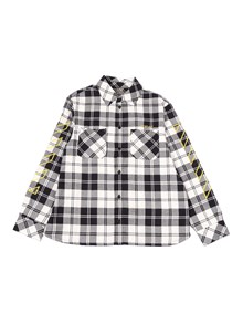 OFF WHITE KIDS BOOKISH DIAG FLAN SHIRT L/S BLACK - YELL