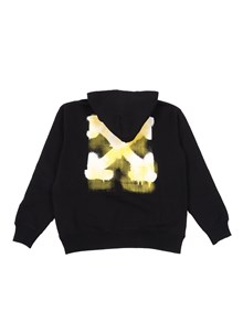 OFF WHITE KIDS ARROW SPRAY HOODIE BLACK - YELLOW