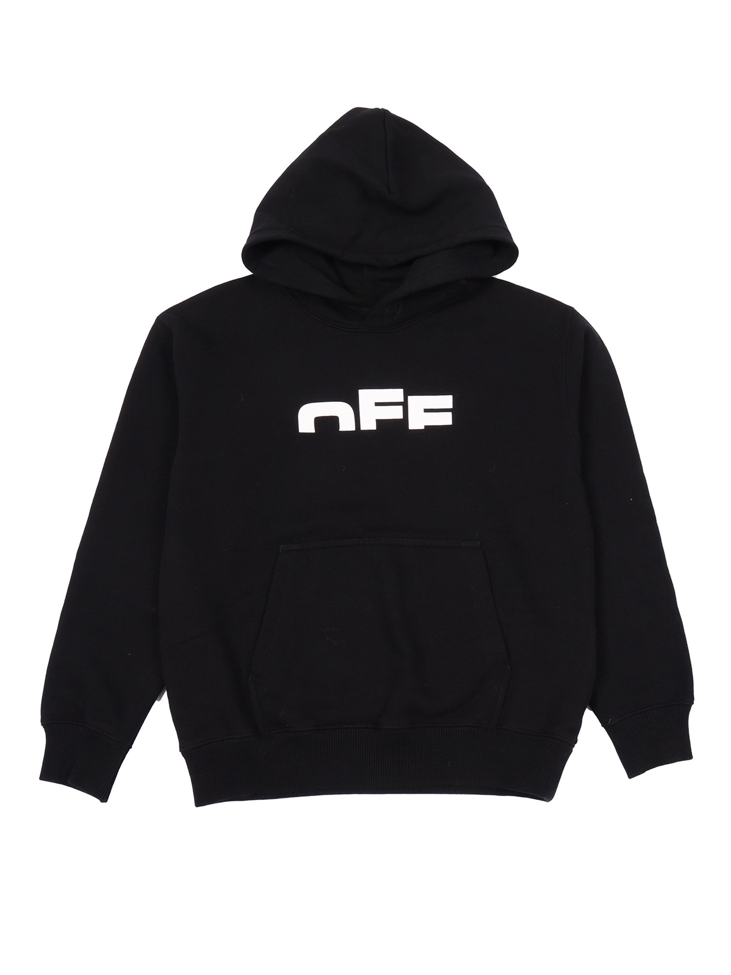 Off-white Black Hoodie With  Kids Logo In Black
