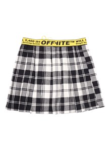 OFF WHITE KIDS LOGO INDUSTRIAL FLAN SKIRT BLACK - YELLO
