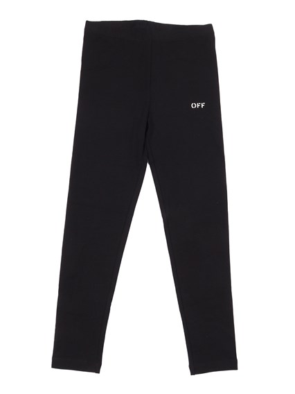 OFF WHITE KIDS OFF STAMP LEGGING BLACK - WHITE