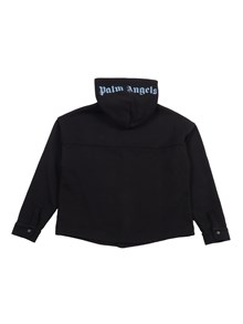 PALM ANGELS KIDS CLASSIC LOGO O/S HOODIE BLACK - LIGHT BL