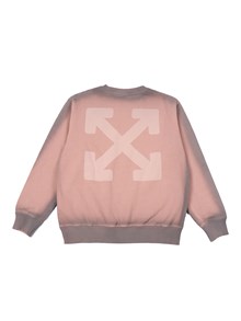 OFF WHITE KIDS GARMENT DYED SPRAY CREW ROSE PINK - SOFT
