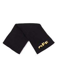 OFF WHITE KIDS TYPE LOGO SCARF BLACK - YELLOW