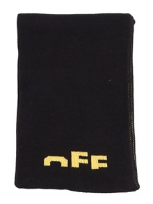 OFF WHITE KIDS TYPE LOGO SCARF BLACK - YELLOW