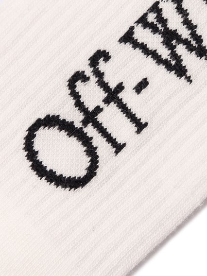 OFF WHITE KIDS BOOKISH LONG SOCKS WHITE - BLACK