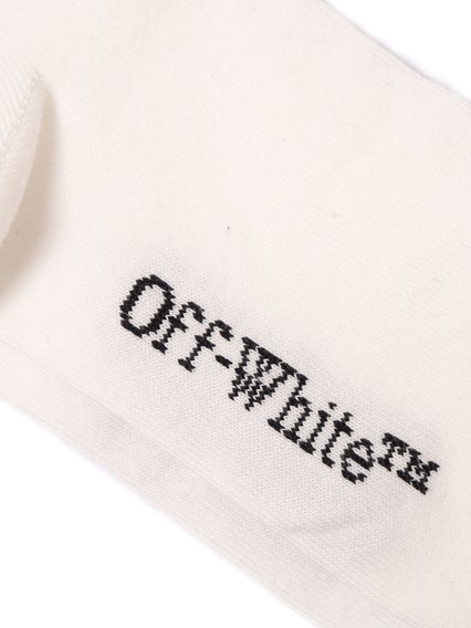 OFF WHITE KIDS BOOKISH LONG SOCKS WHITE - BLACK
