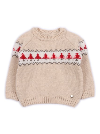 Paz Rodriguez KNIT NEWBORN PULLOVER "ACEBO"