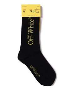 OFF WHITE KIDS BOOKISH STRPES LONG SOCKS BLACK - YELLOW