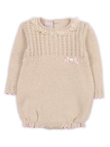 Paz Rodriguez KNIT NEWBORN ROMPER "ALEGRIA"