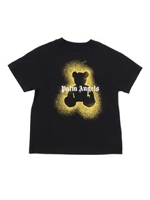 PALM ANGELS KIDS PA SPRAY BEAR REG.TEE S/S BLACK - OCHER