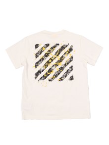 OFF WHITE KIDS DIAGS SPLAT TEE S/S WHITE - YELLOW