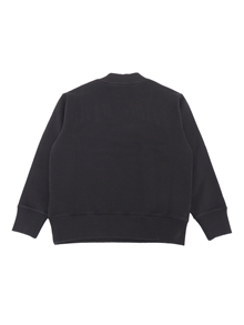 PALM ANGELS KIDS CLASSIC CURVED LOGO CREWNECK BLACK OFF W