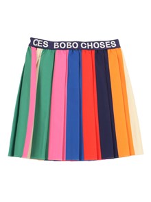 Bobo Choses Bobo Color block pleated skirt