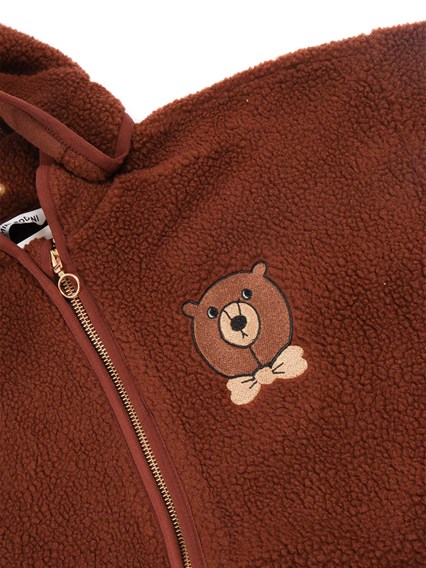 MINI RODINI Bear emb pile jacket