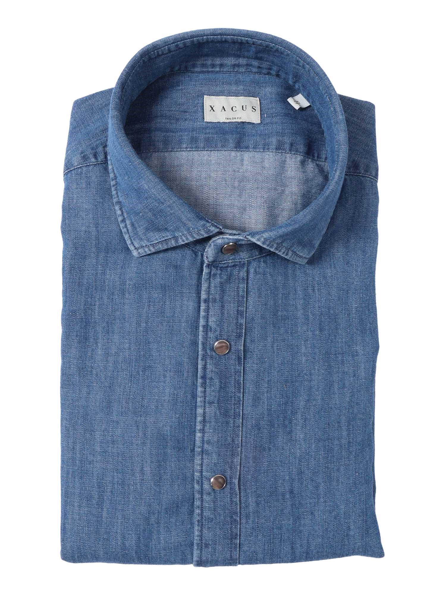 Xacus Buttoned Denim Shirt In Blue
