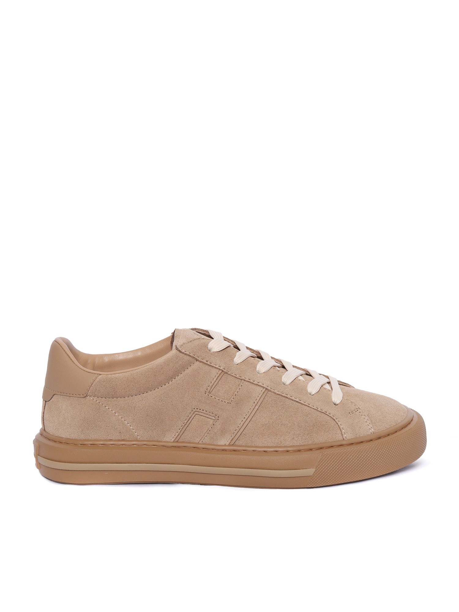 Hogan Low-top Suede Sneakers With Tonal Lateral Detail In Brown