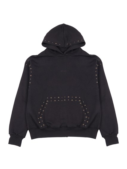 Msgm STUDDED FLEECE HOODIE GIRL