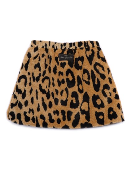 Msgm FUR ANIMALIER MINI SKIRT GIRL