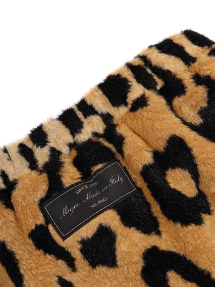 Msgm FUR ANIMALIER MINI SKIRT GIRL
