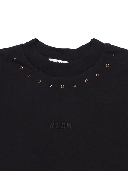 Msgm STUDDED OVER JERSEY T-SHIRT GIRL