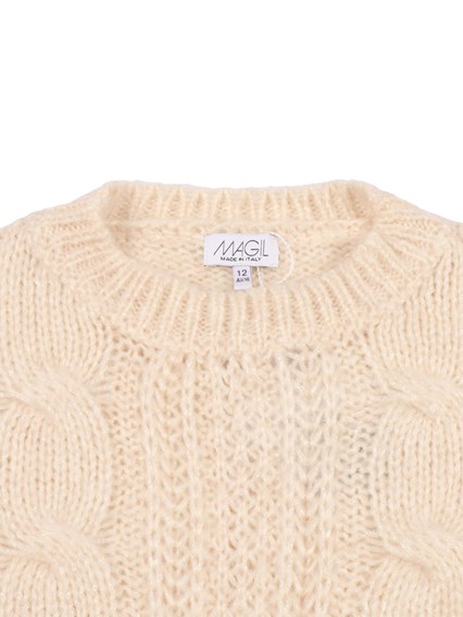 Magil MAGLIONE A TRECCE PANNA