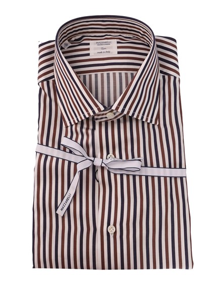 Mazzarelli COTTON STRIPED SLIM FIT SHIRT