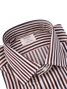 Mazzarelli COTTON STRIPED SLIM FIT SHIRT