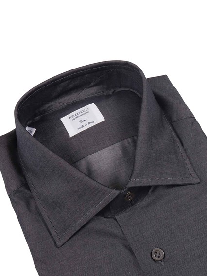 Mazzarelli CAMICIA GRIGIA IN TWILL SLIM FIT