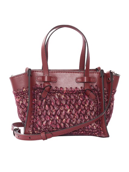 MARCELLA GIANNI CHIARINI LEATHER AND FABRIC BAG
