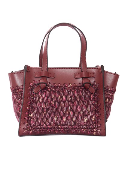 MARCELLA GIANNI CHIARINI LEATHER AND FABRIC BAG