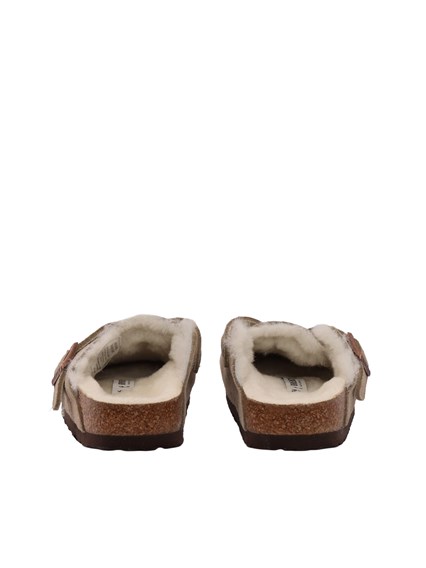BIRKENSTOCK Boston Kids Shearling taupe, Suede Leather