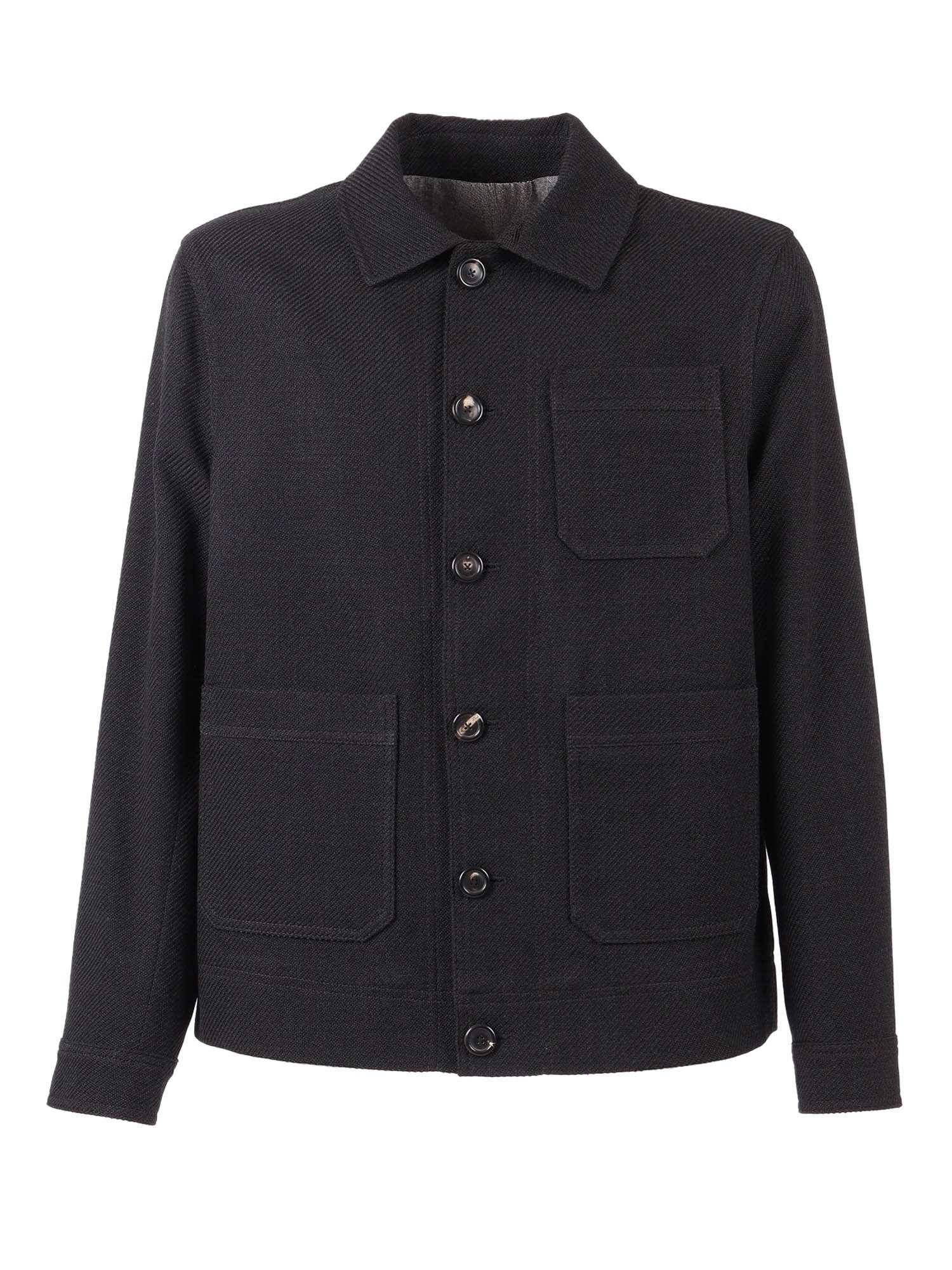 Circolo 1901 Work Jacket Wool In Black