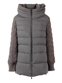 Diego M DOWN JACKET WITH KNITTED SLEEVES AND EMBROIDERY
