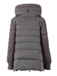 Diego M DOWN JACKET WITH KNITTED SLEEVES AND EMBROIDERY