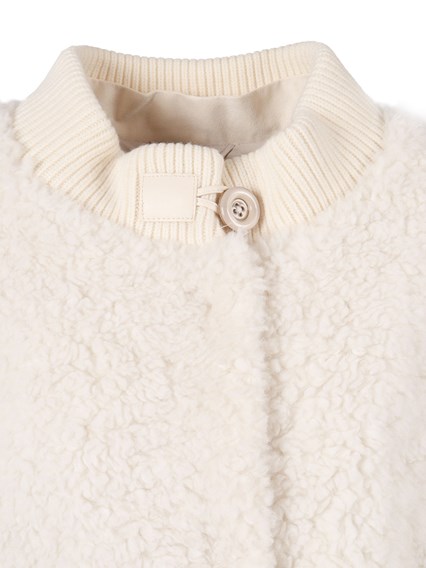 Diego M TEDDY CAPE WITH KNITTED DETAILS