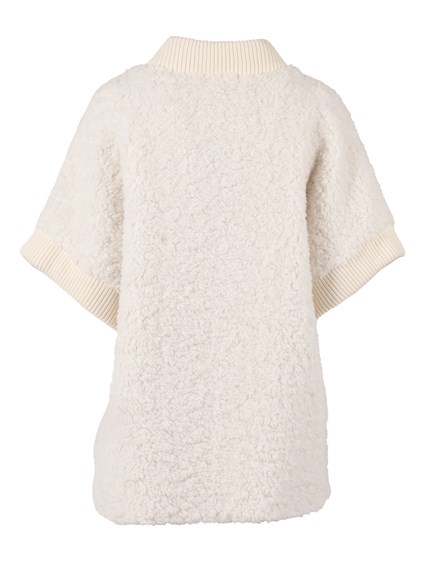 Diego M TEDDY CAPE WITH KNITTED DETAILS