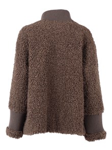 Diego M CAPPOTTINO FAUX FUR CON DETTAGLI IN MAGLIA E VEGAN LEATHER
