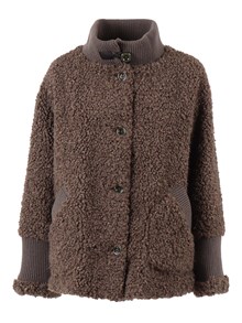 Diego M CAPPOTTINO FAUX FUR CON DETTAGLI IN MAGLIA E VEGAN LEATHER