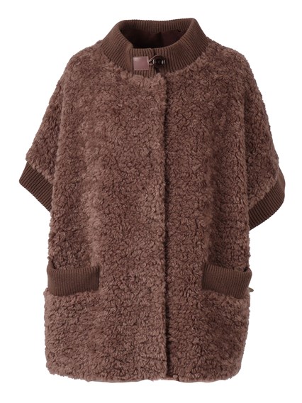Diego M TEDDY CAPE WITH KNITTED DETAILS