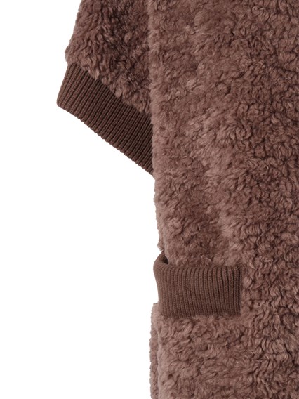 Diego M TEDDY CAPE WITH KNITTED DETAILS
