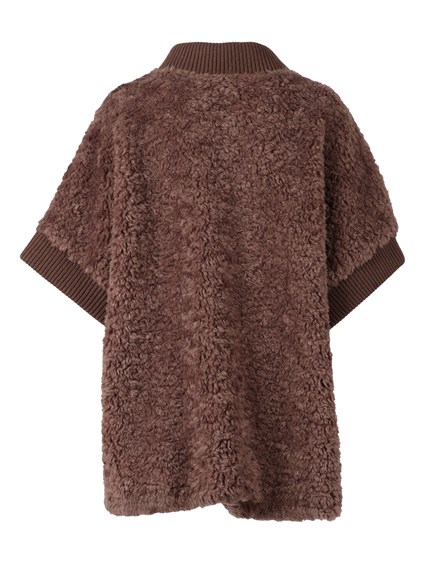Diego M TEDDY CAPE WITH KNITTED DETAILS