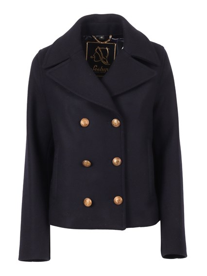 SEALUP PEACOAT AGLAIA IN MISTO LANA BLU