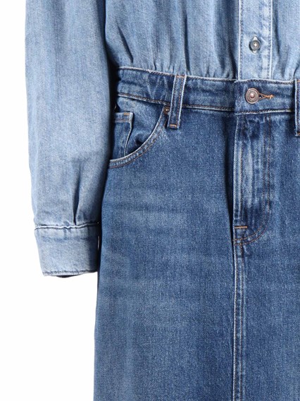 7 FOR ALL MANKIND Mid Blue MAXI DRESS Ipanema