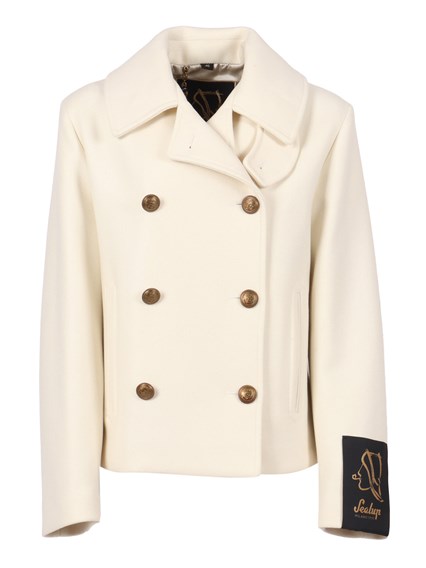 SEALUP PEACOAT TEODORA IN MISTO LANA BIANCO